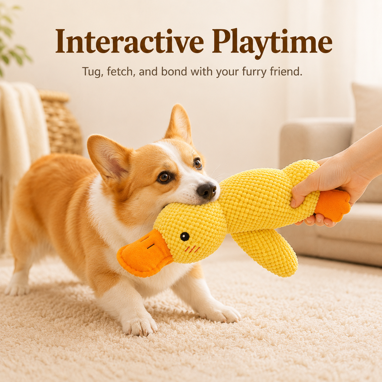 Squeaky Plush Duck Comfort Toy for Dogs