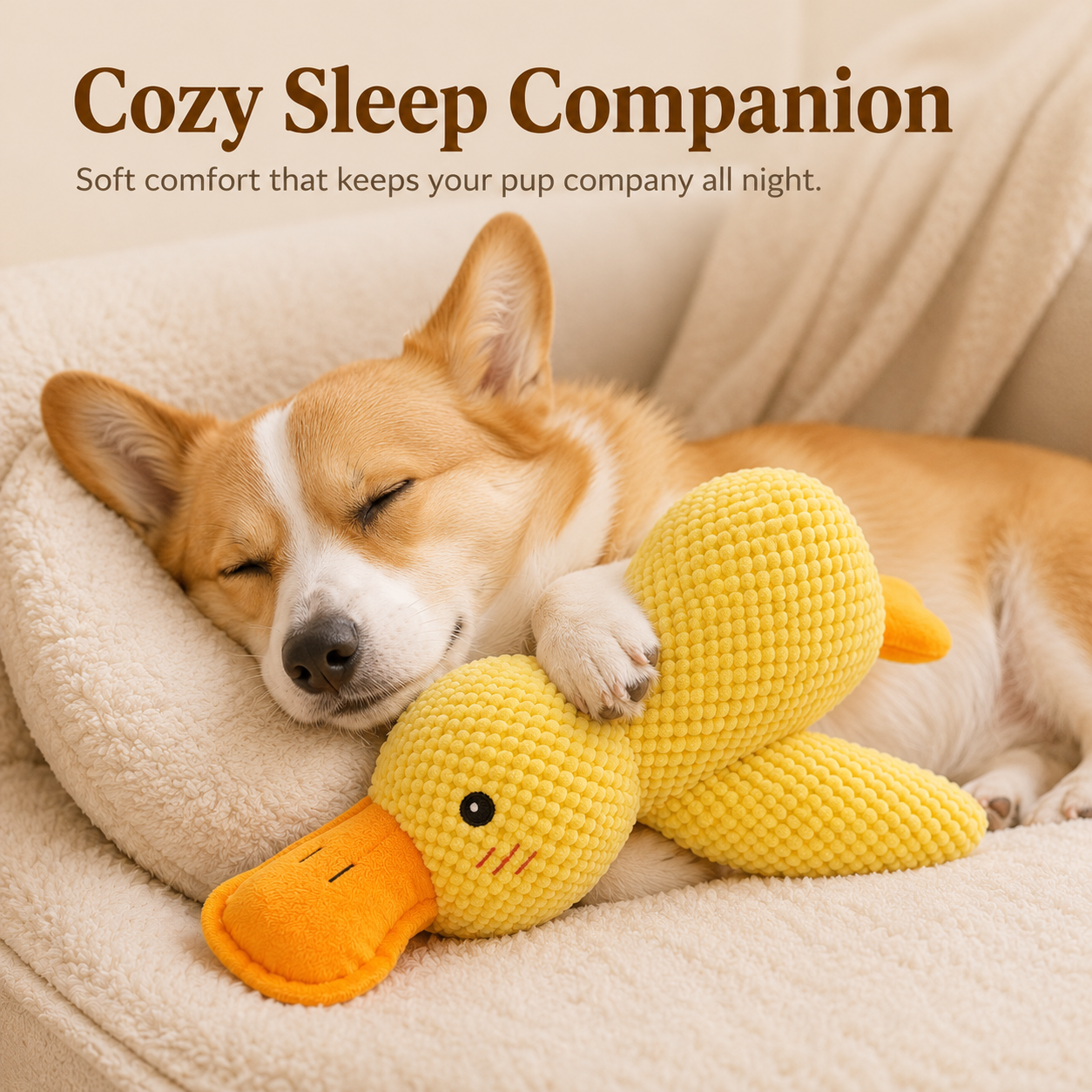 Squeaky Plush Duck Comfort Toy for Dogs