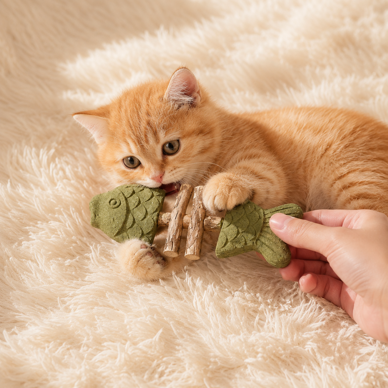 Natural Silvervine Fish Bone Cat Chew Toy