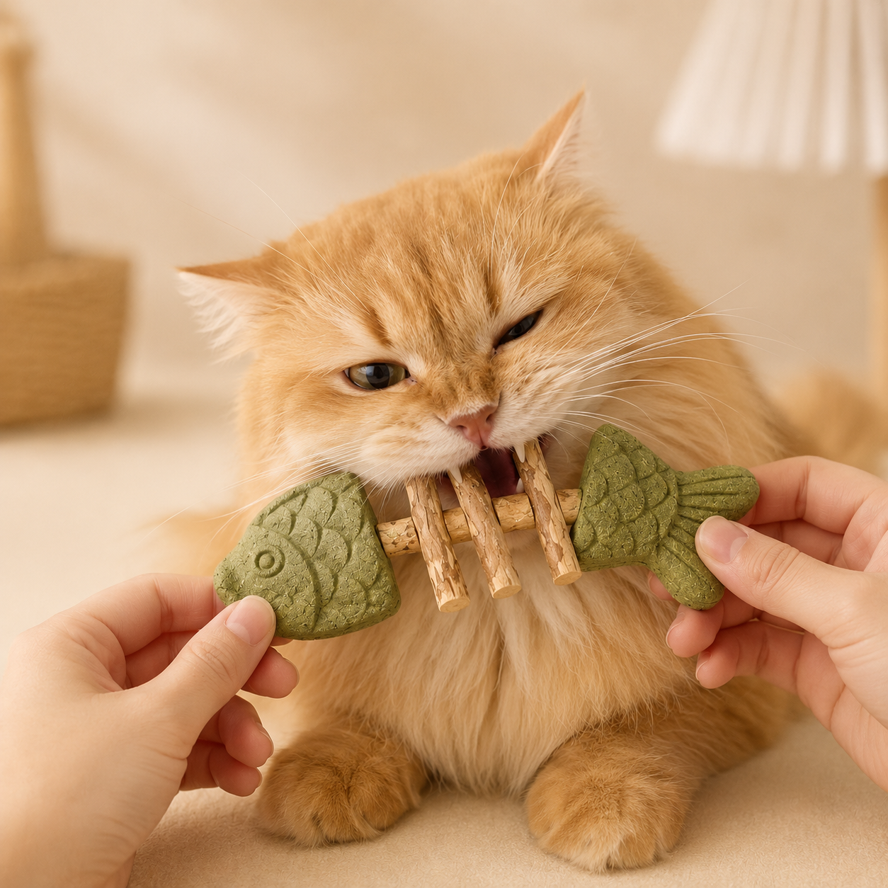 Natural Silvervine Fish Bone Cat Chew Toy