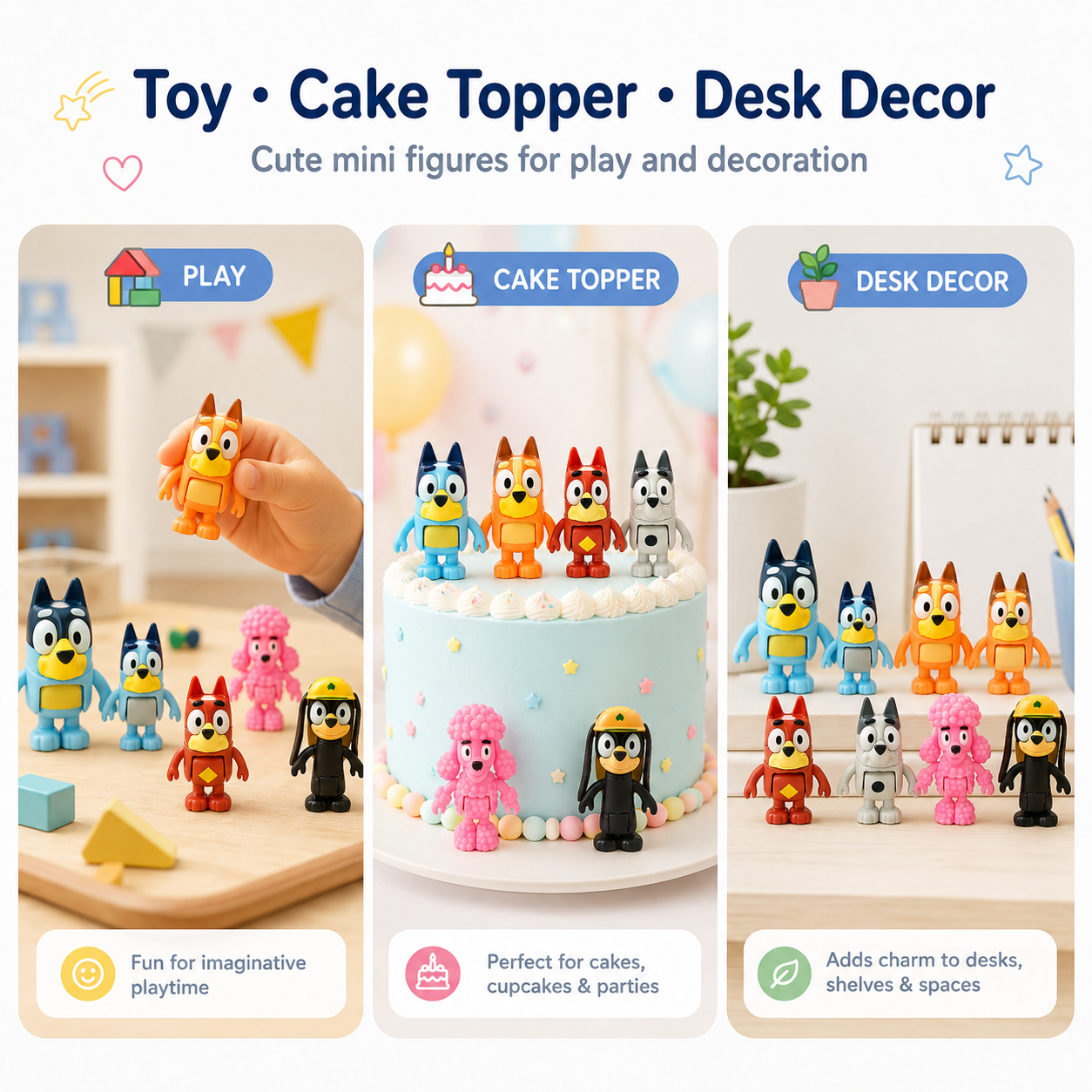 8 In 1 Bluey Family Mini Action Figure Set