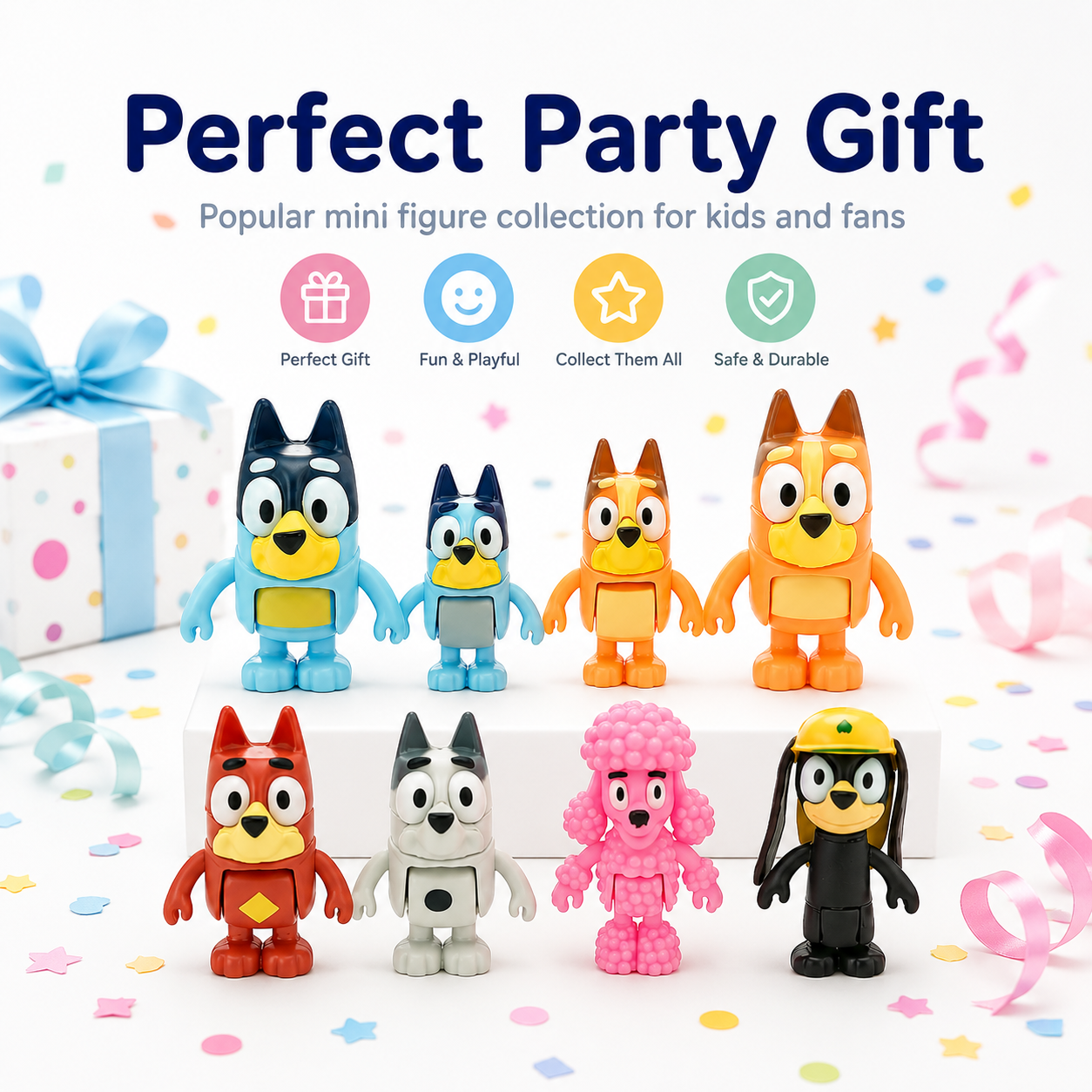 8 In 1 Bluey Family Mini Action Figure Set