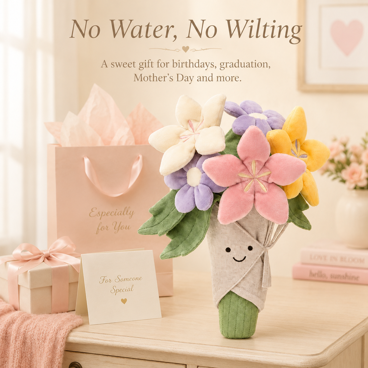 Cartoon Smiling Plush Flower Bouquet Stuffed Toy