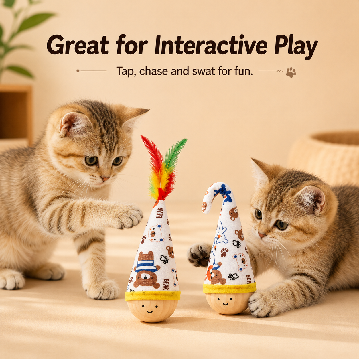 Feather Tumbler Cat Interactive Toy