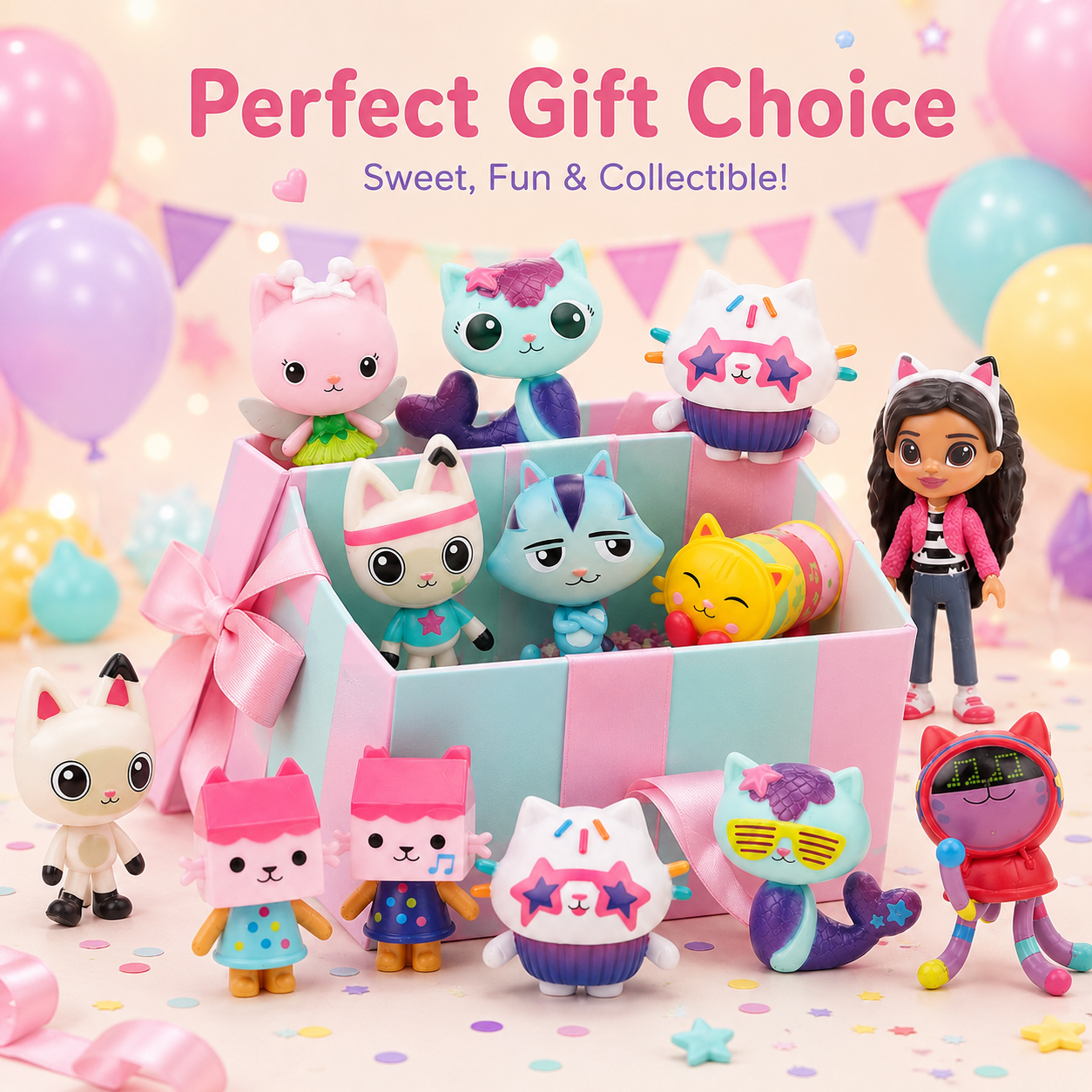 Gabby’s Dollhouse Assorted Cat Mini Figures Playset