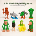 8 Styles Novelty Hybrid Weird Splicing Cartoon Figure Set