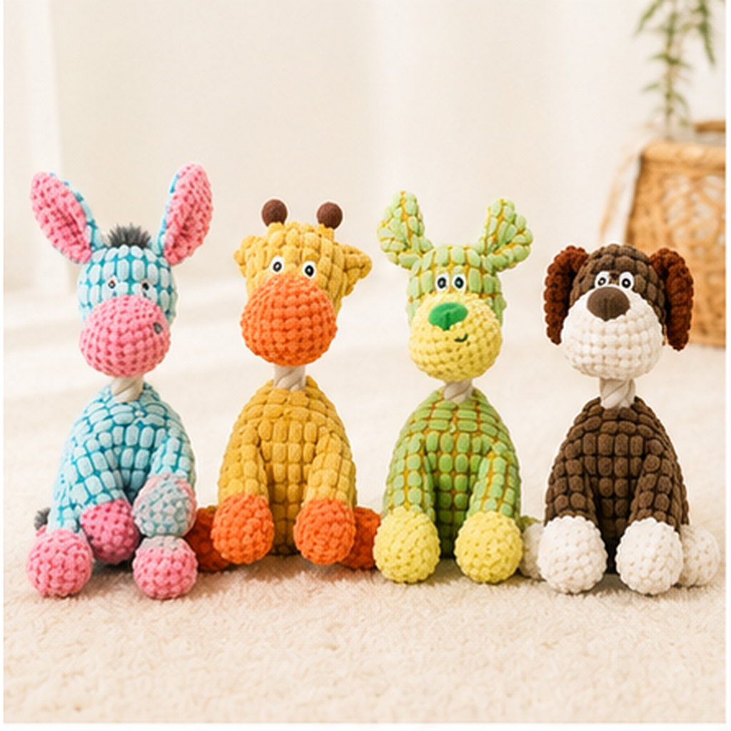 Squeaky Animal Dog Chew Plush Toy
