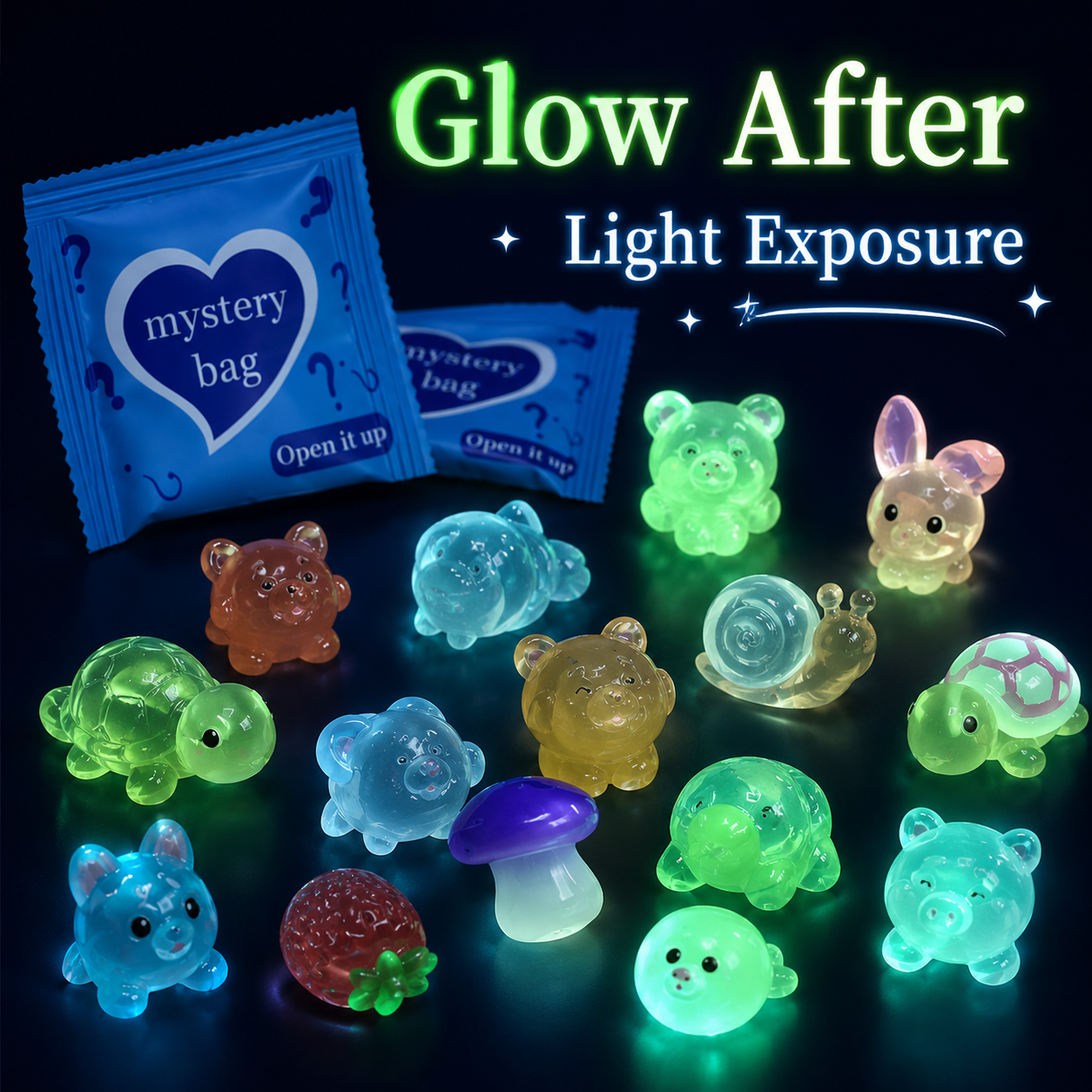 60Pcs Luminous Mini Resin Figure Mystery Blind Bags