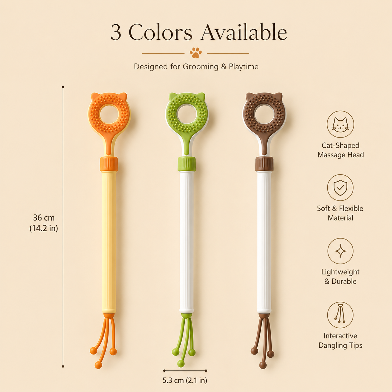 3 In 1 Retractable Cat Massage Stick