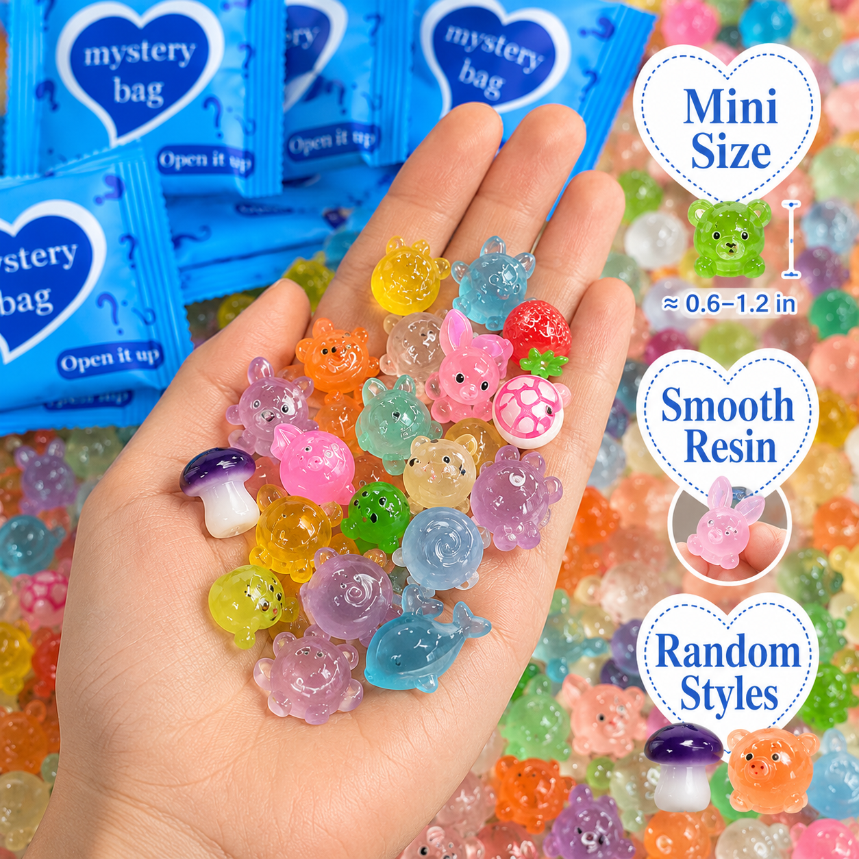 60Pcs Luminous Mini Resin Figure Mystery Blind Bags