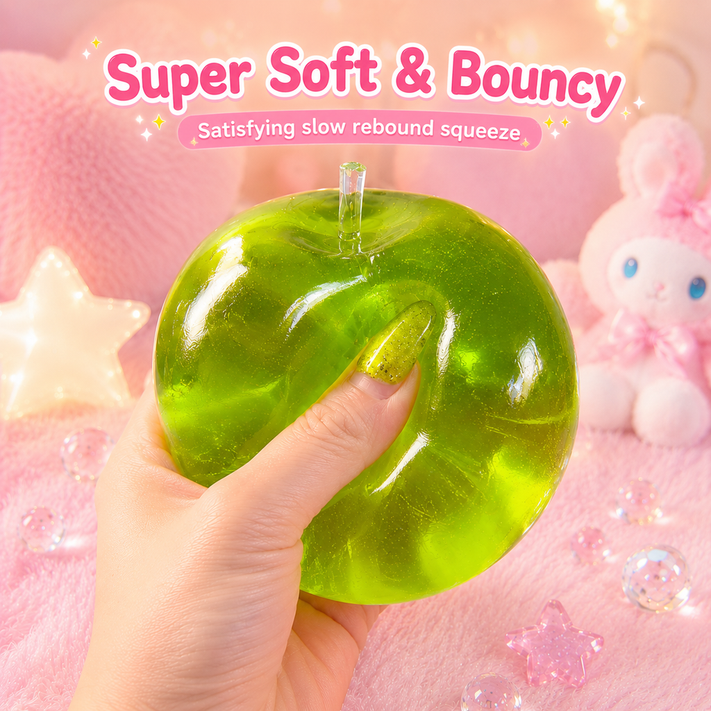 Transparent Jelly Green Apple Slow Rebound Squishy Toy