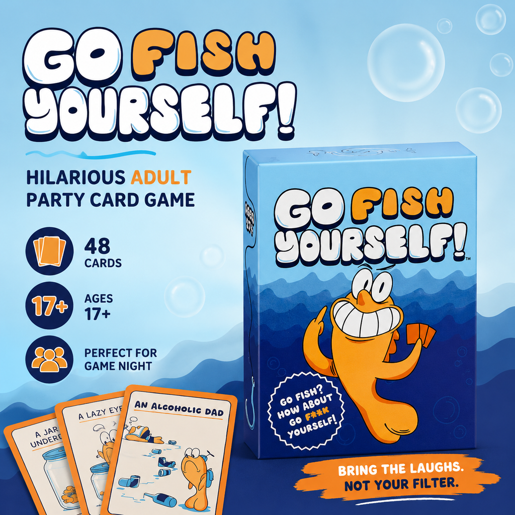 48 pcs/bag Go Fish Card Game Yourself Fun Gag Gift  Funny cards for family gatherings, pastime, parties