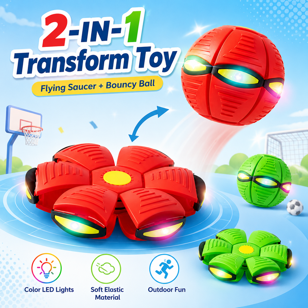 LED Light Magic Deform Flying Saucer Ball Toy
