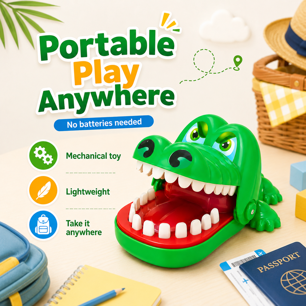Funny Crocodile Bite Finger Prank Toy, Random Risk Interactive Party Game