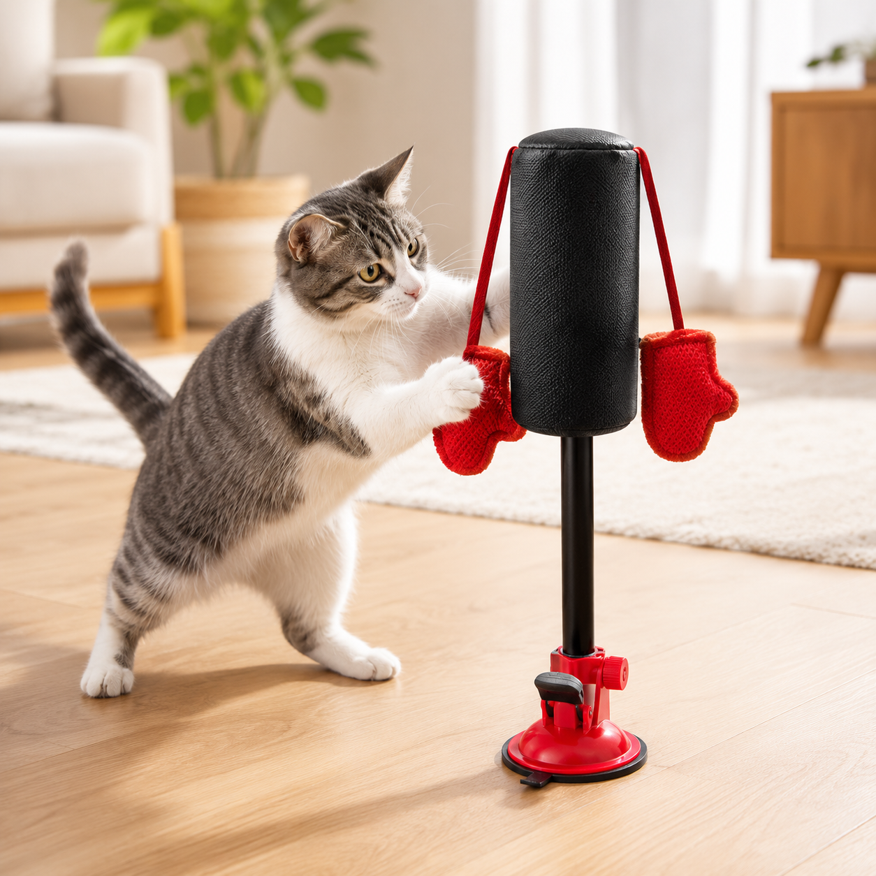 uction Cup Cat Boxing Self Play Toy