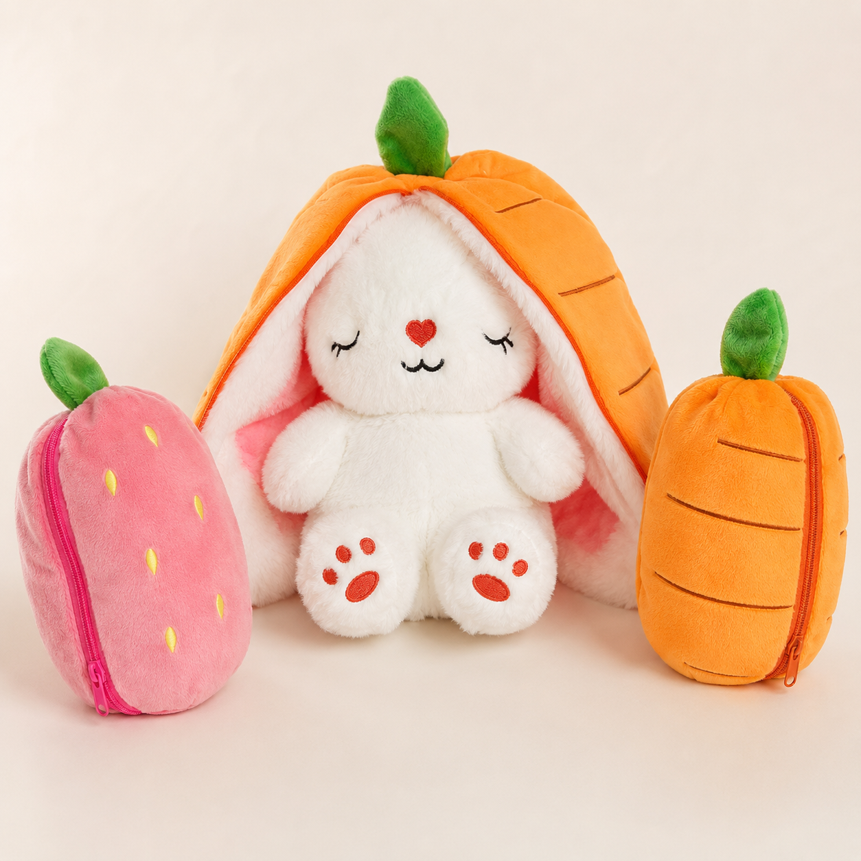 Carrot Bunny Plush Stuffed Toy
