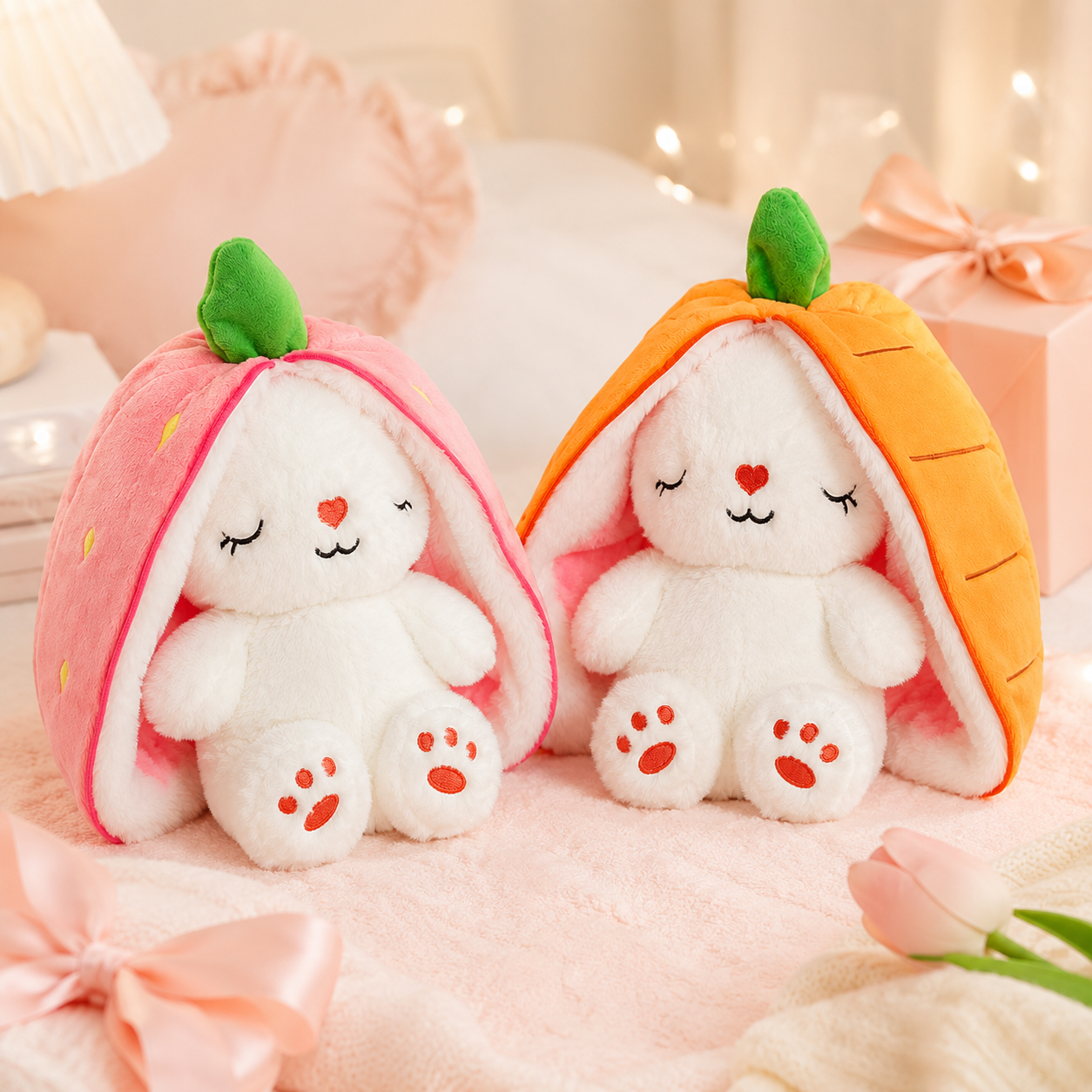 Carrot Bunny Plush Stuffed Toy