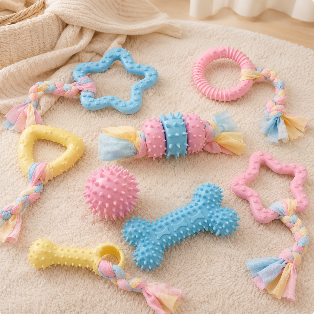 Candy Color Puppy Chew Toy Pack