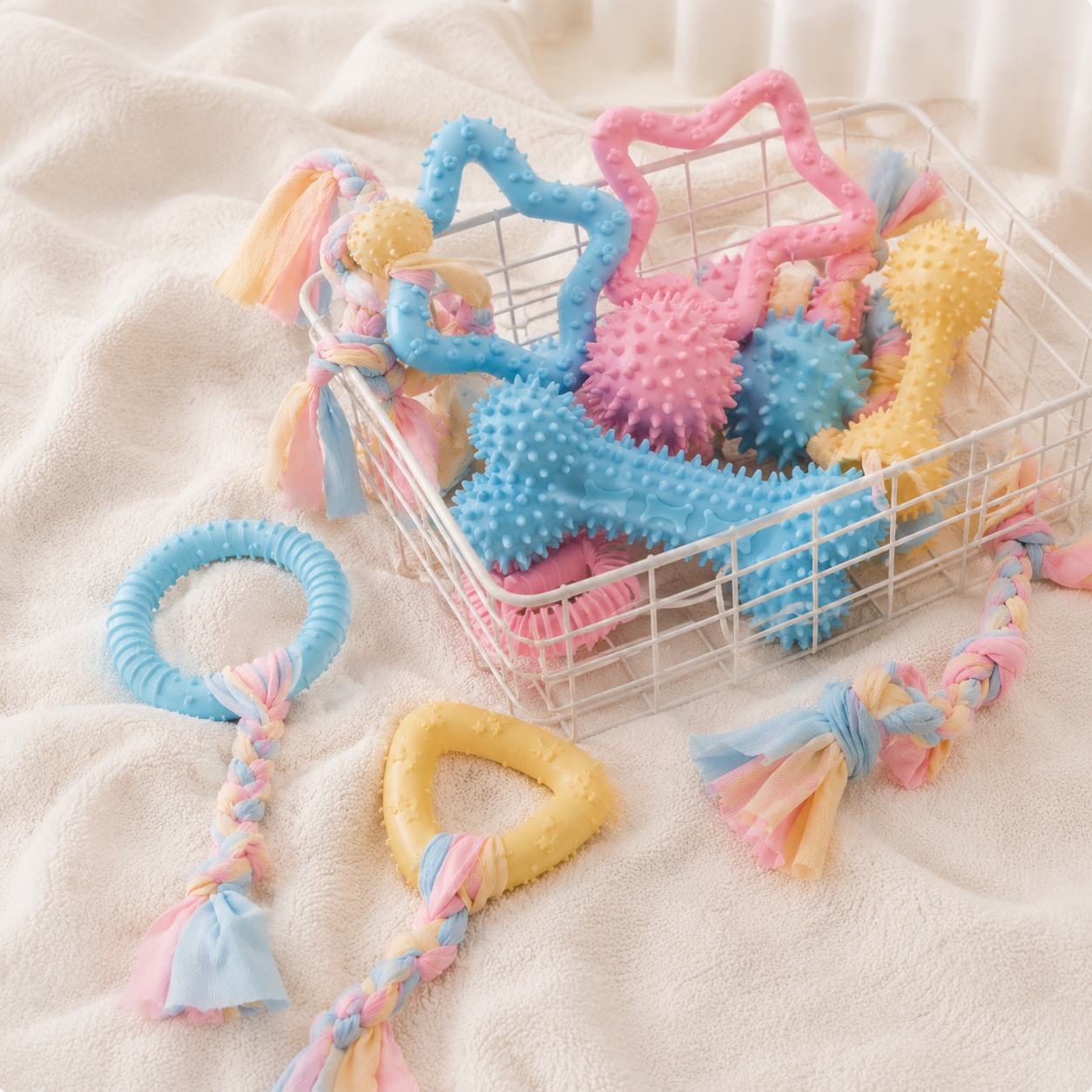 Candy Color Puppy Chew Toy Pack