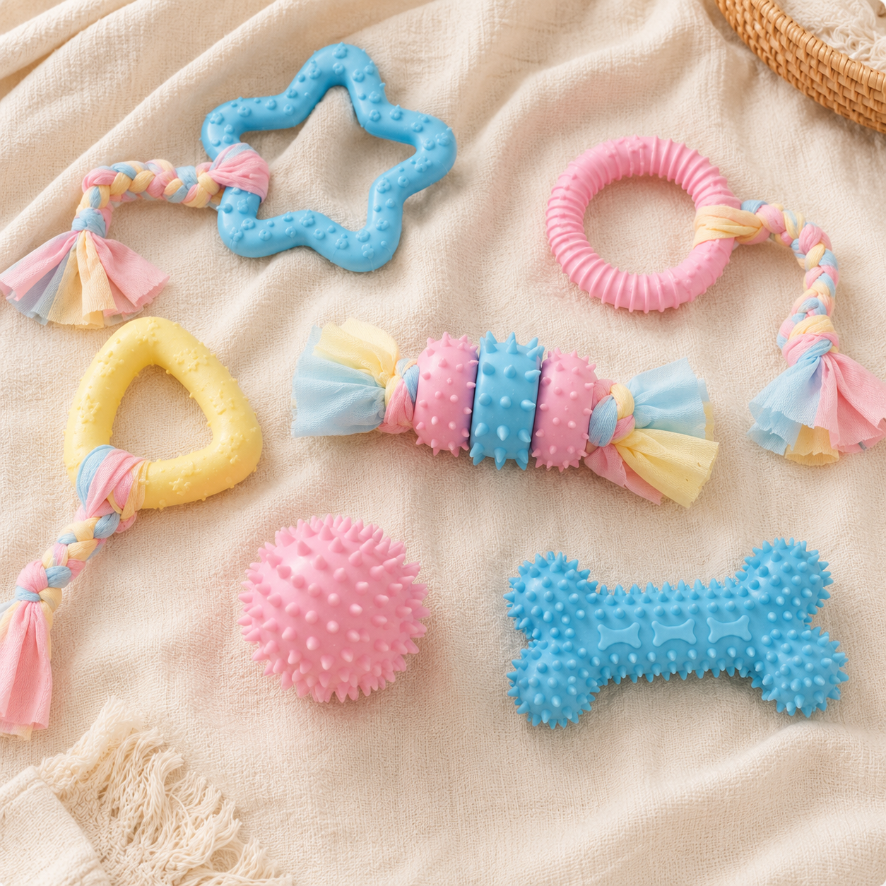 Candy Color Puppy Chew Toy Pack