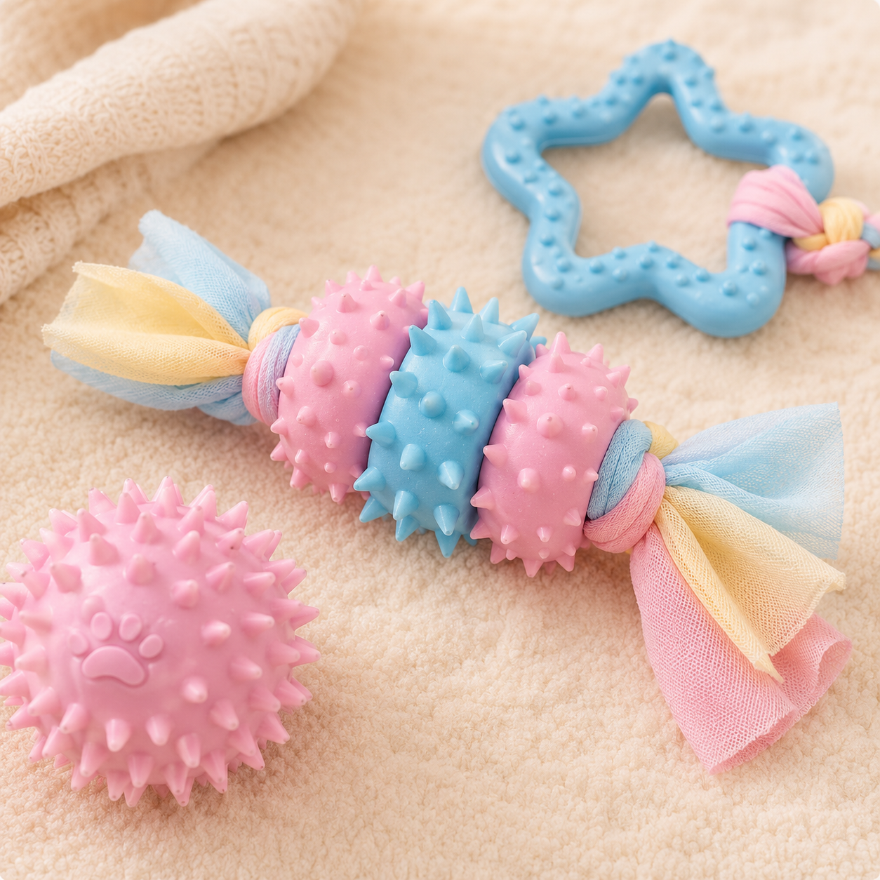 Candy Color Puppy Chew Toy Pack