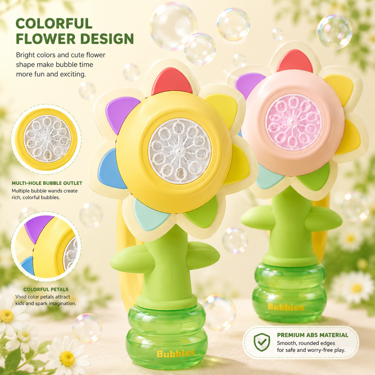 Sunflower Flower Handheld Electric Bubble Blower Toy