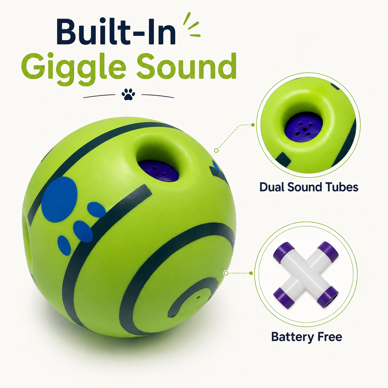 Giggle Squeaky Dog Chew Ball Toy