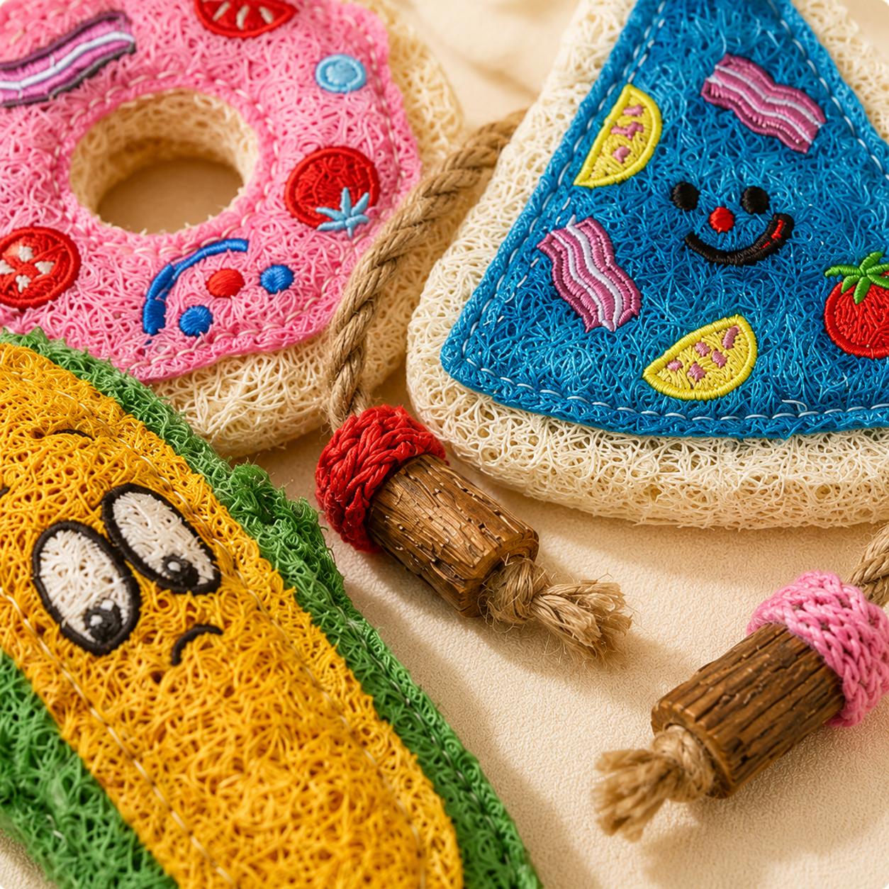 Natural Loofah Cat Dental Chew Toy