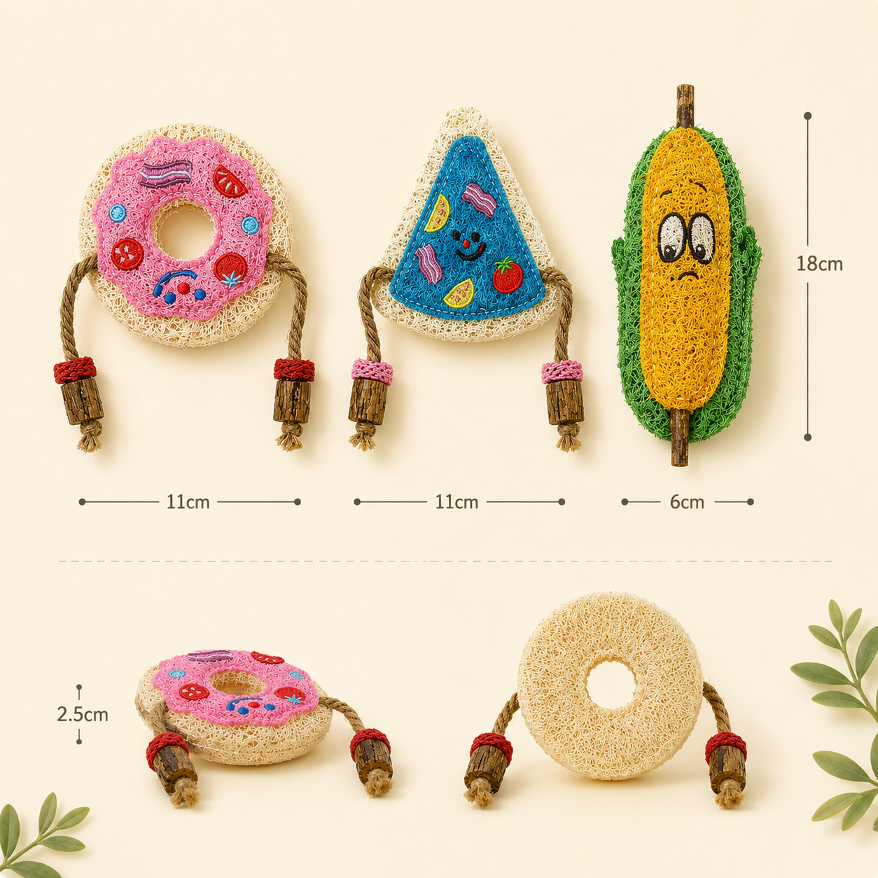 Natural Loofah Cat Dental Chew Toy