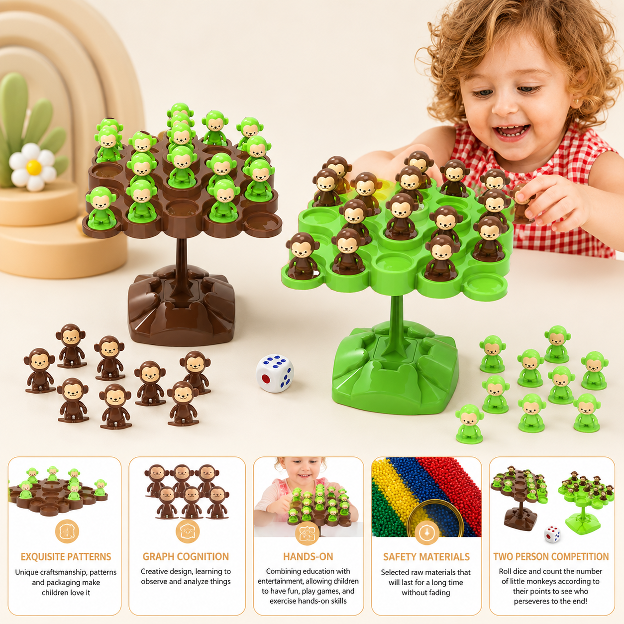 Two Player Balancing Monkey Tree Stacking Game