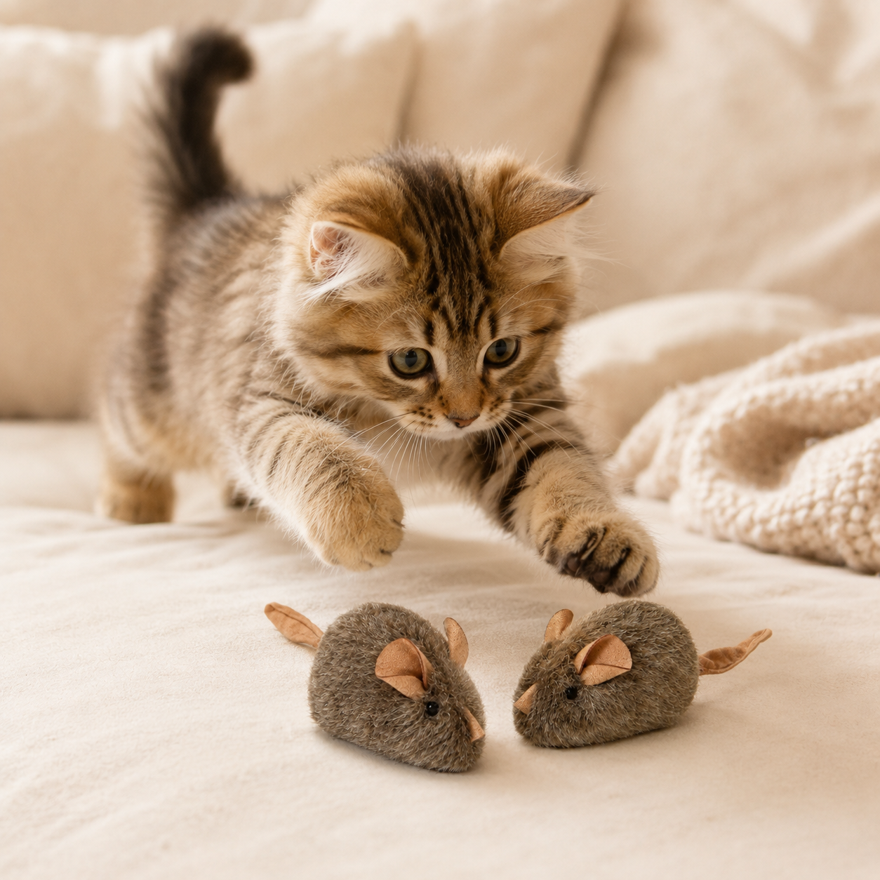 Realistic Squeaky Mouse Cat Toy