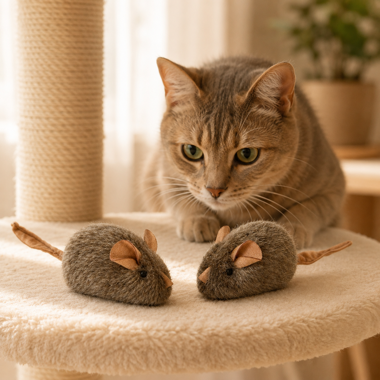 Realistic Squeaky Mouse Cat Toy