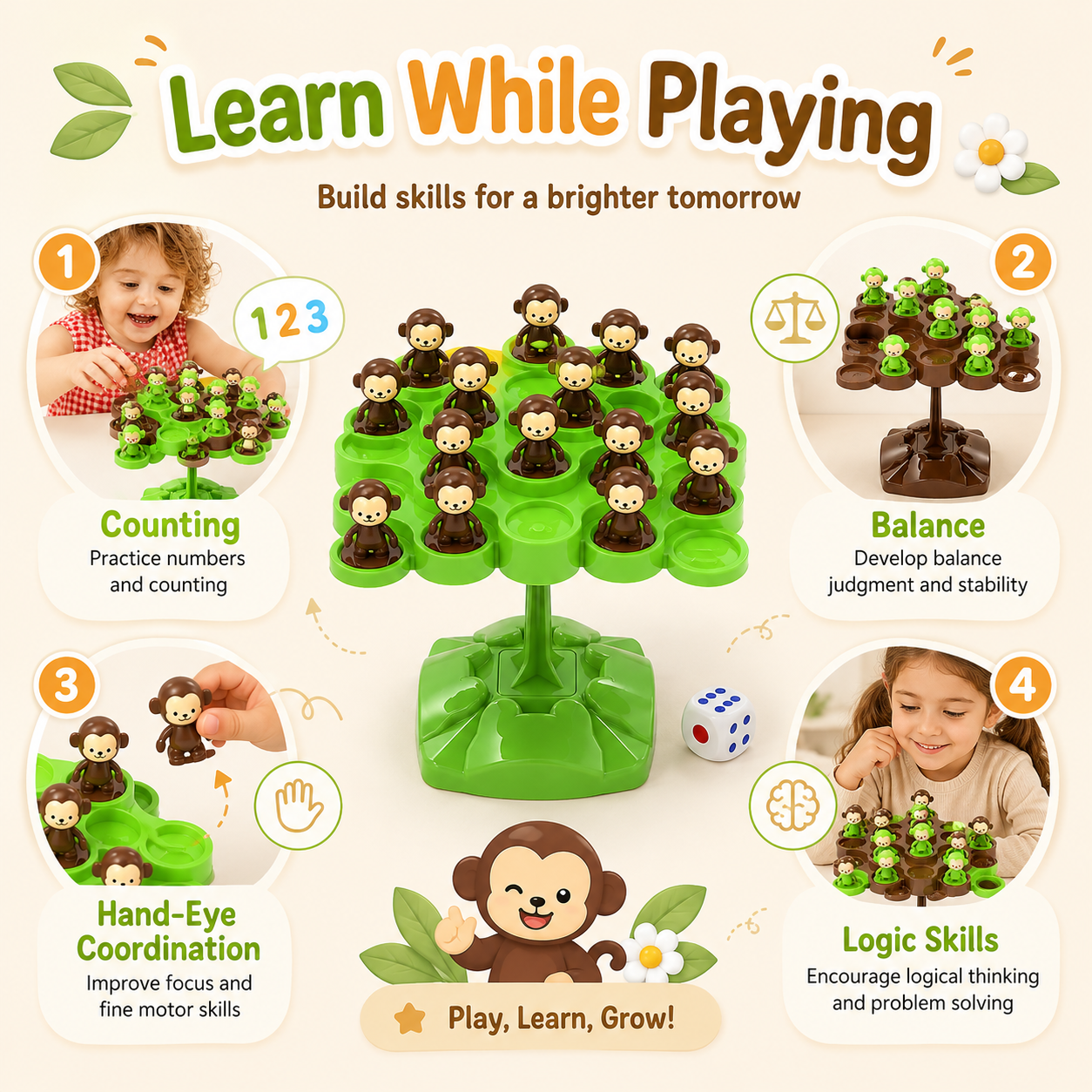 Two Player Balancing Monkey Tree Stacking Game