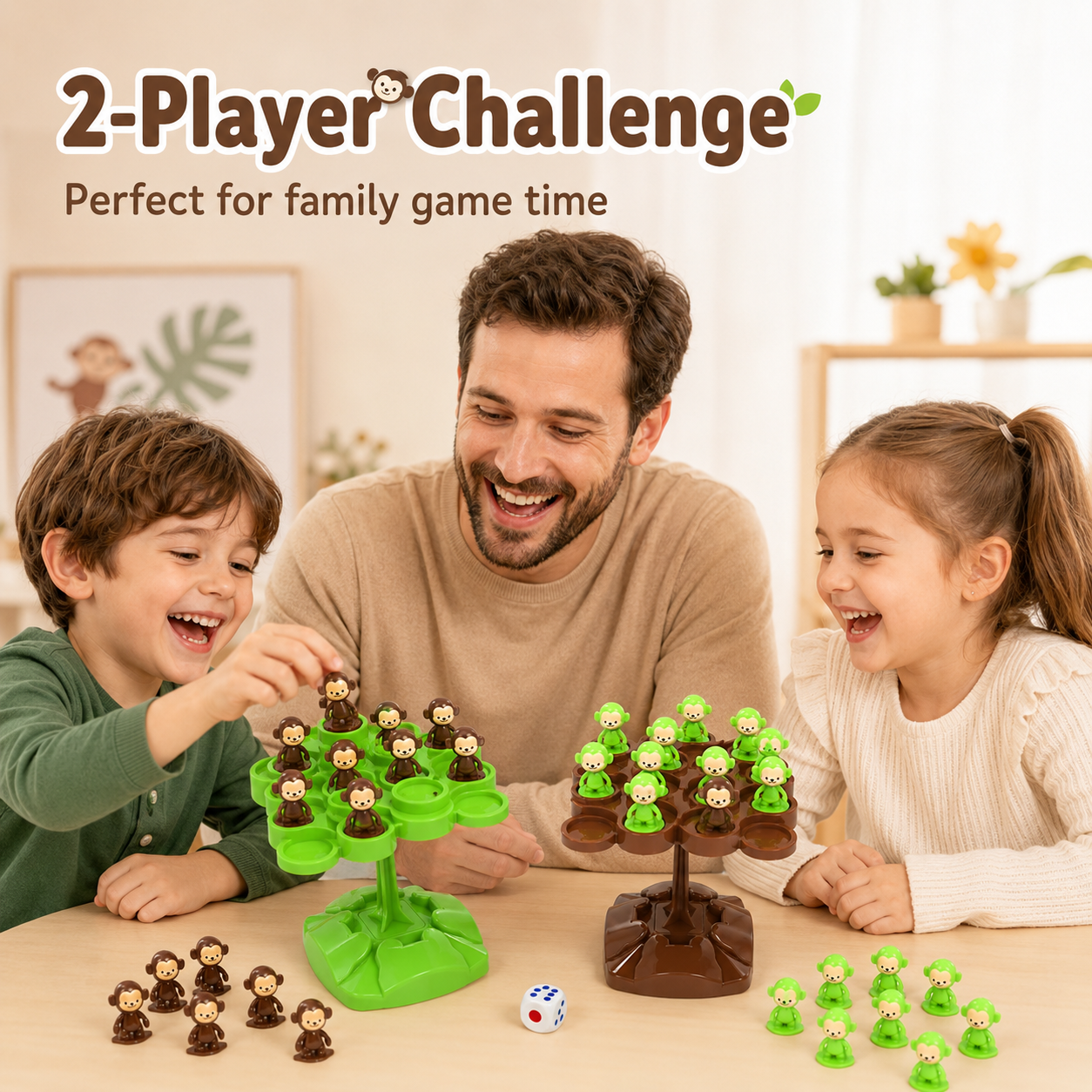 Two Player Balancing Monkey Tree Stacking Game