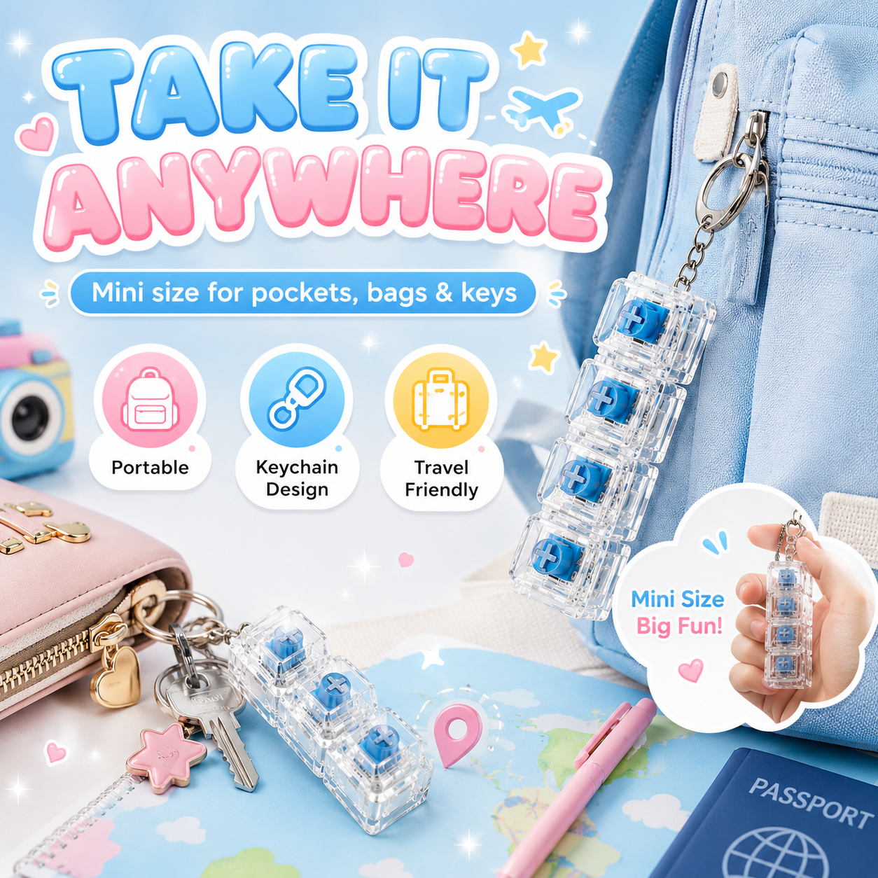 Mechanical Key Switch Stress Toy