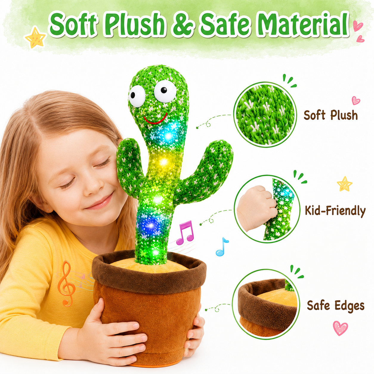 Singing Dancing Repeat Talking Cactus Plush Toy