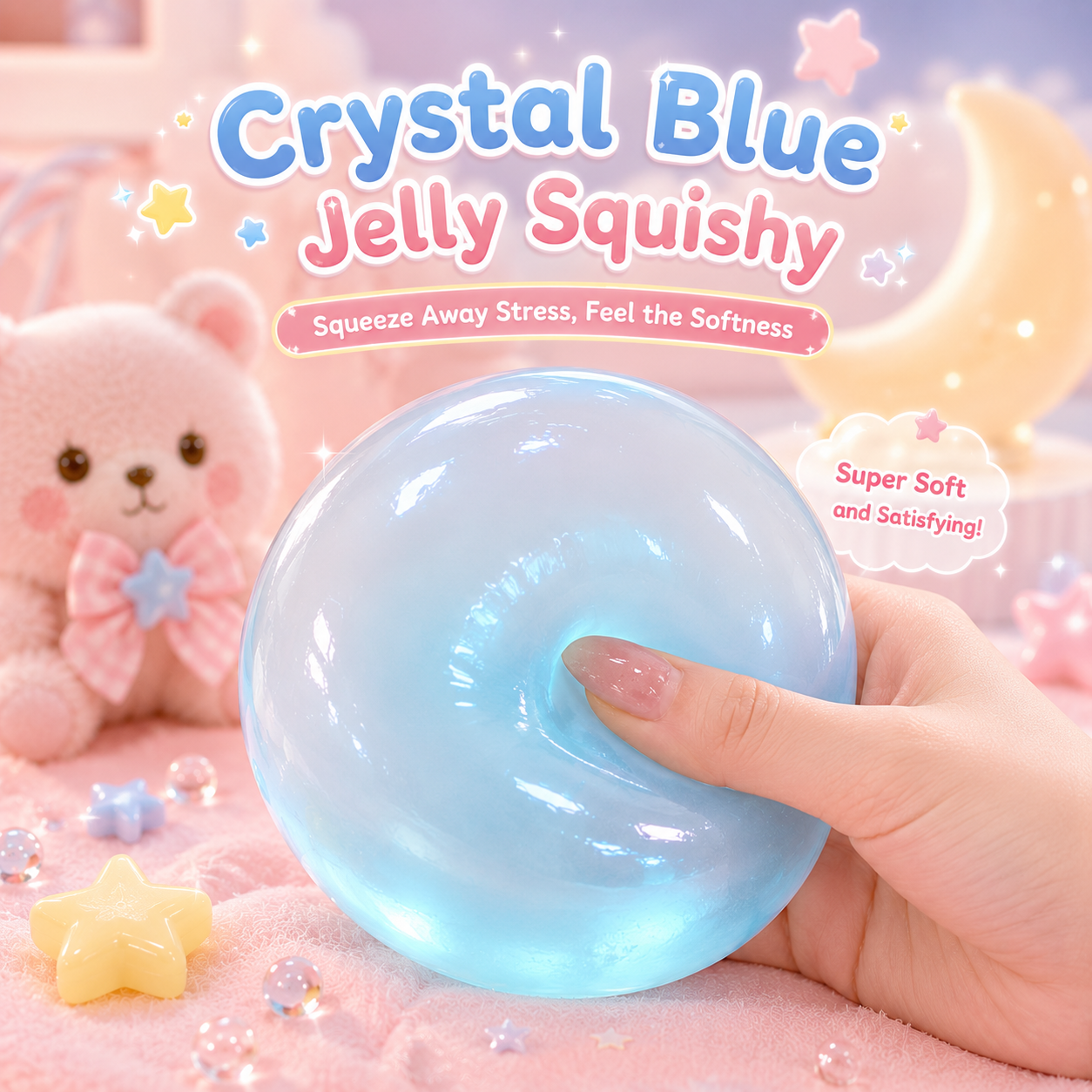 Transparent Jelly Glossy Squishy Squeeze Toy