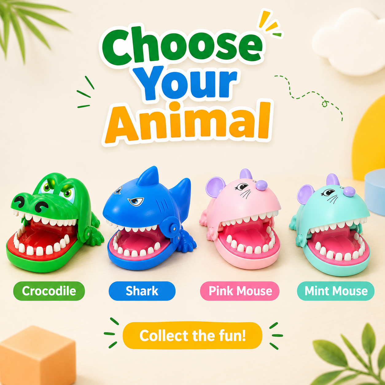 Funny Crocodile Bite Finger Prank Toy, Random Risk Interactive Party Game