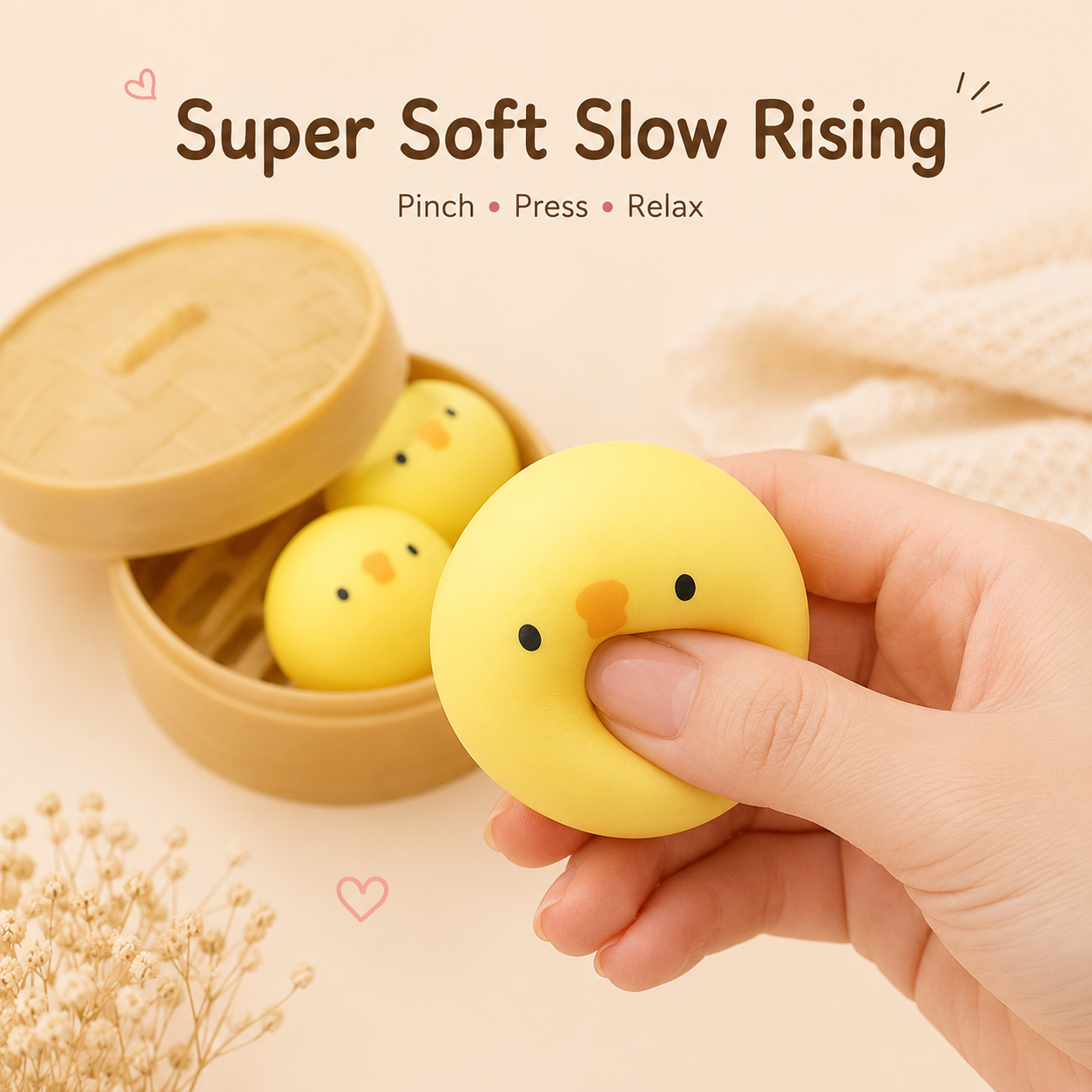 Cartoon Animal Slow Rebound Stress Squeeze Toy with Mini Steamer Box