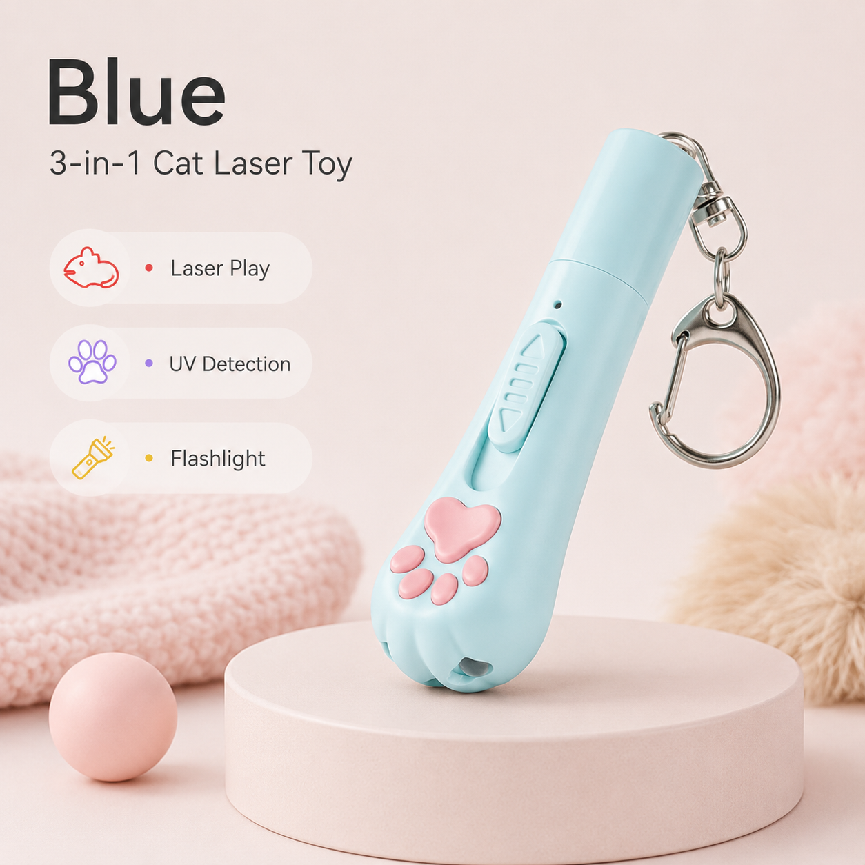 3-in-1 Cat Paw Laser Interactive Toy