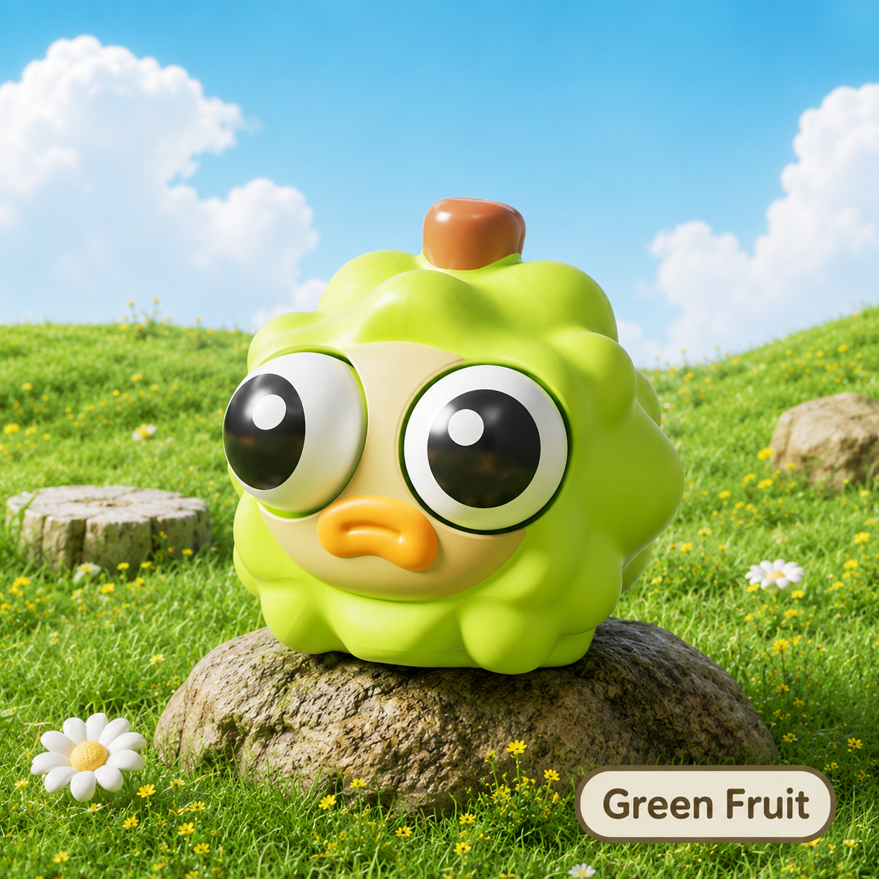 Kawaii Pop Eye Fruits Squishy Stress Relief Toy