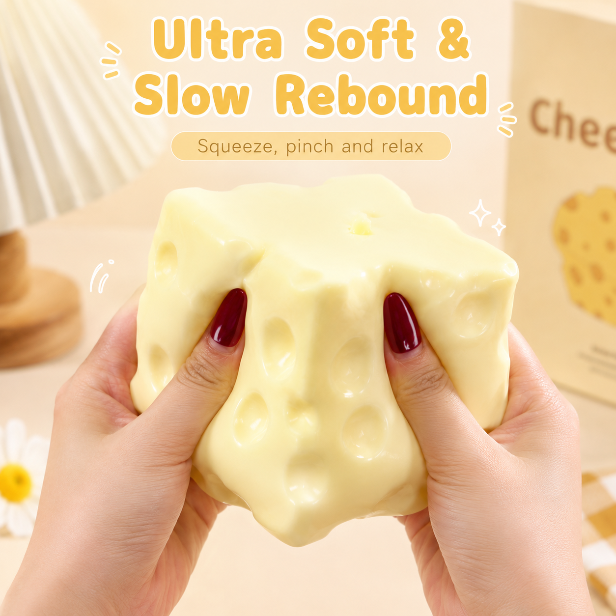 Creamy Cheese Slow Rebound Squishy Fidget Toy