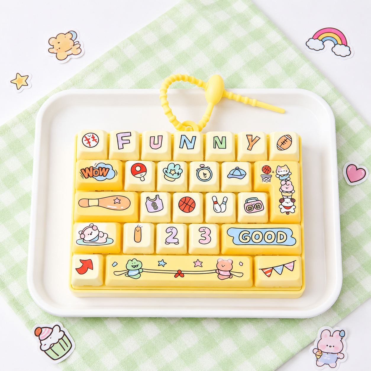 Pastel Keyboard Pop Fidget Keychain