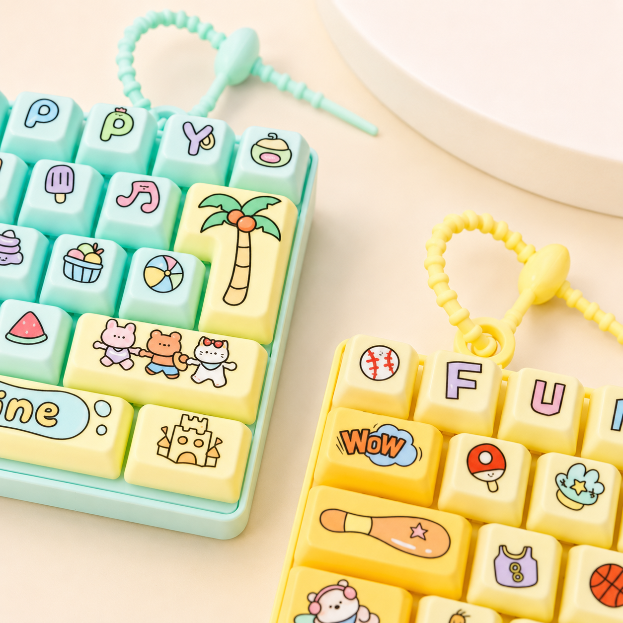 Pastel Keyboard Pop Fidget Keychain