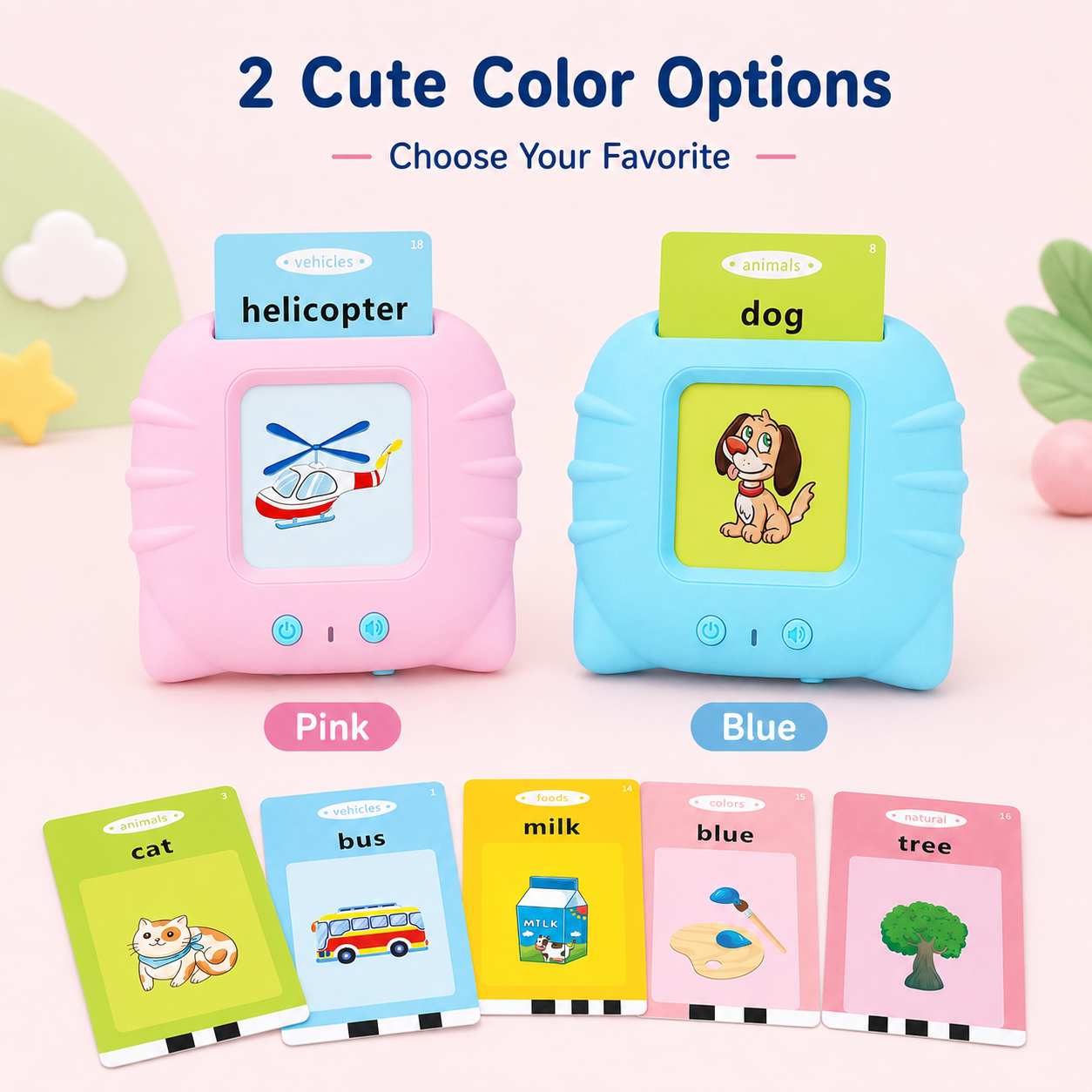 Rechargeable Kids Bilingual Flash Card Reader