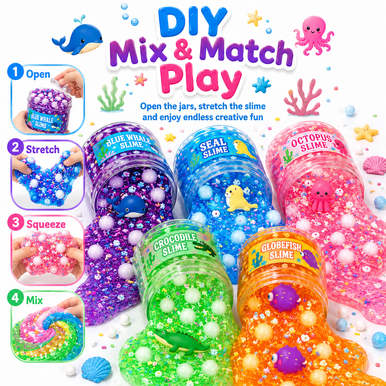 Fish Foam Bead Crystal Slime