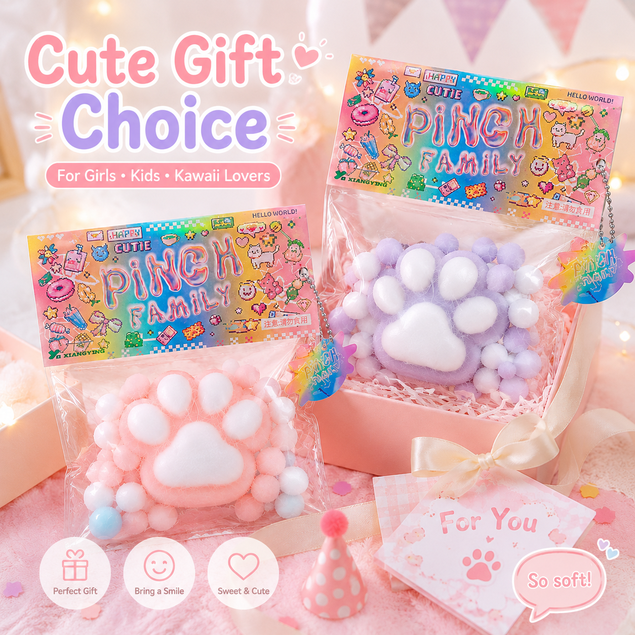 Fluffy Cloud Cat Paw Squishy Toy