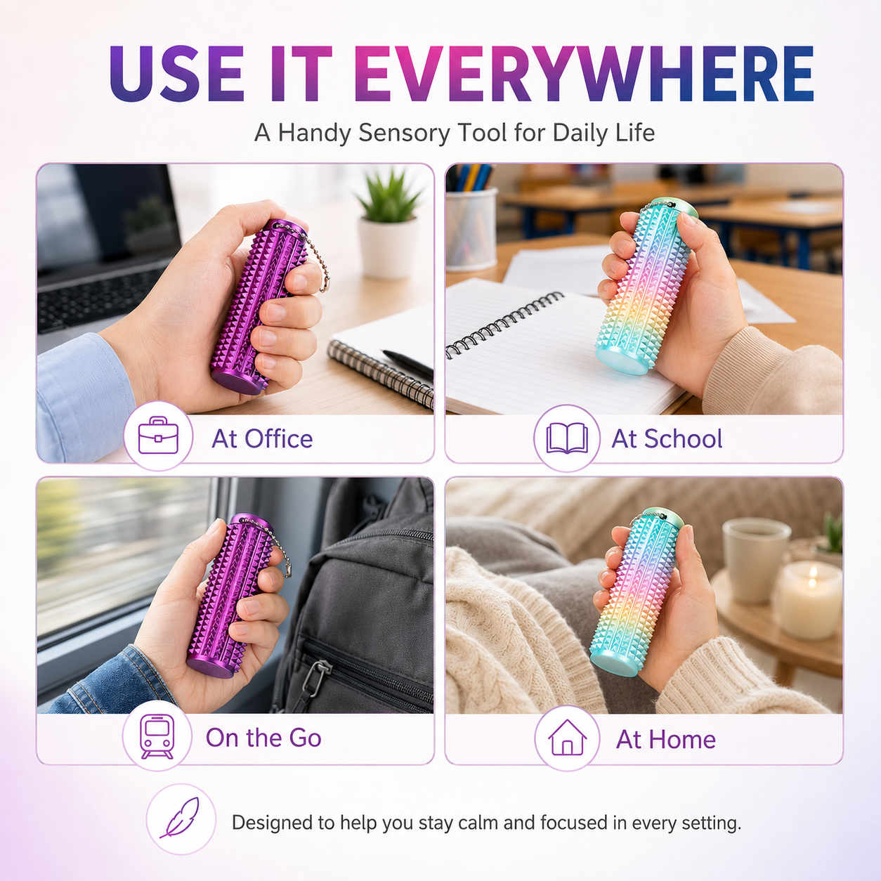 Keychain Stress Relief Roller