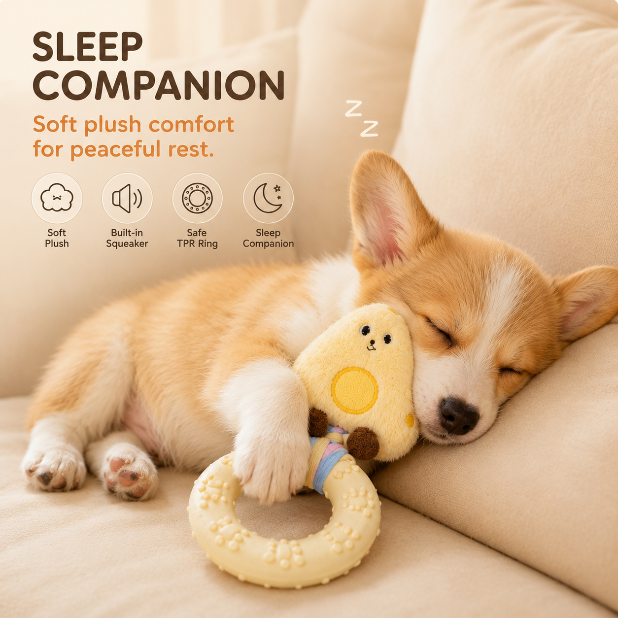 Cartoon Plush Squeaky Durable Chew Toy for Dogs