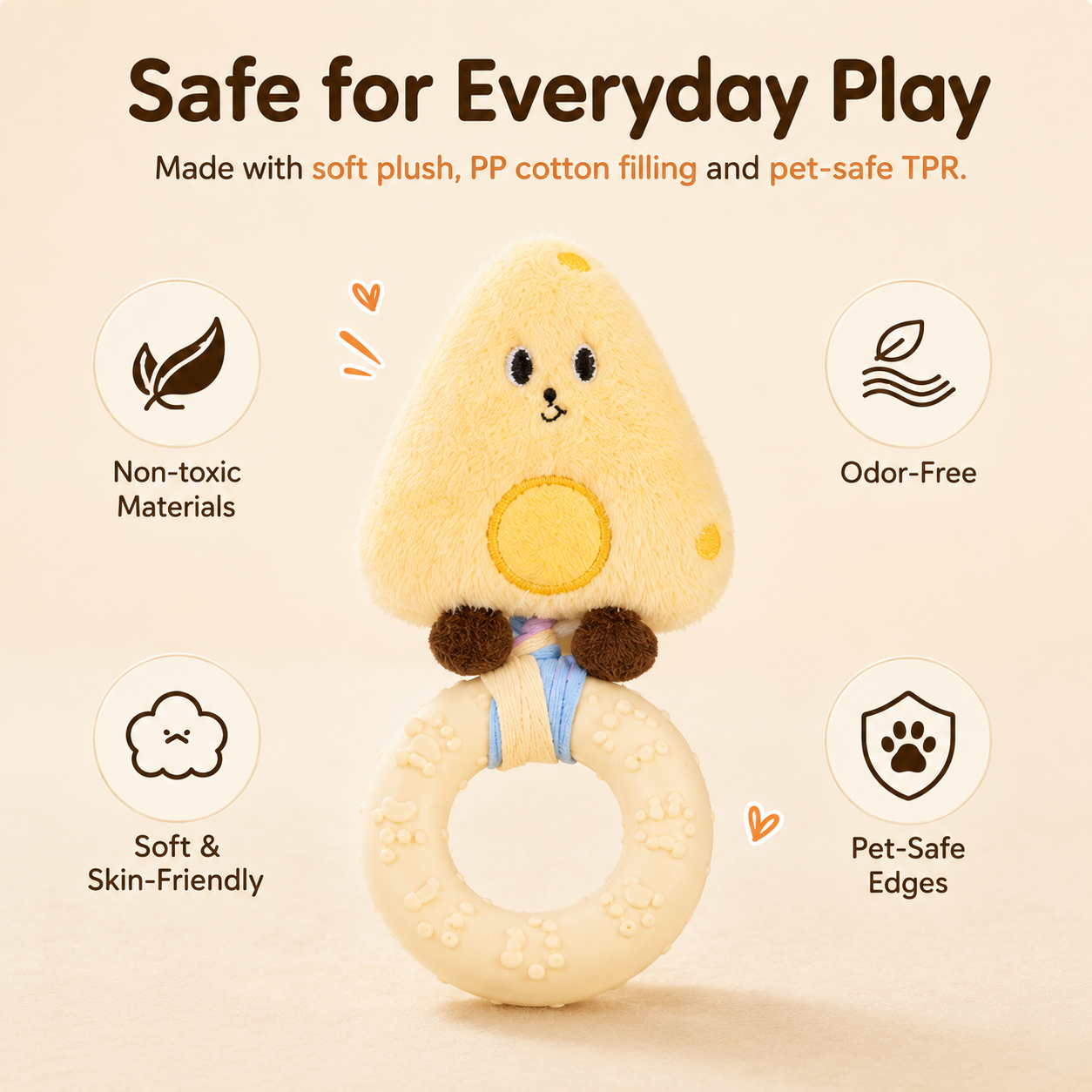 Cartoon Plush Squeaky Durable Chew Toy for Dogs